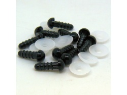 Black Plastic Eyes with plastic locking washers