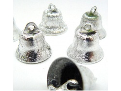 15mm Silver Glitter Vintage Style Liberty Bells x 2