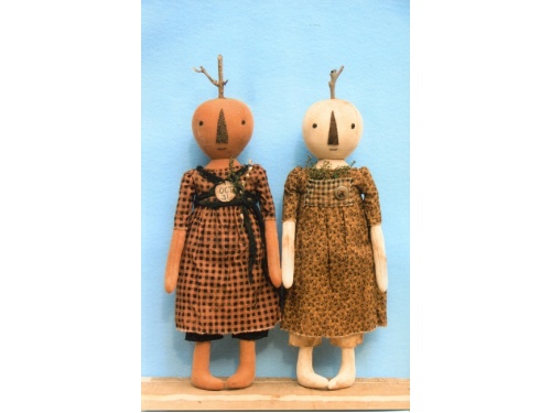 Early Style Harvest Pumpkin Dolls