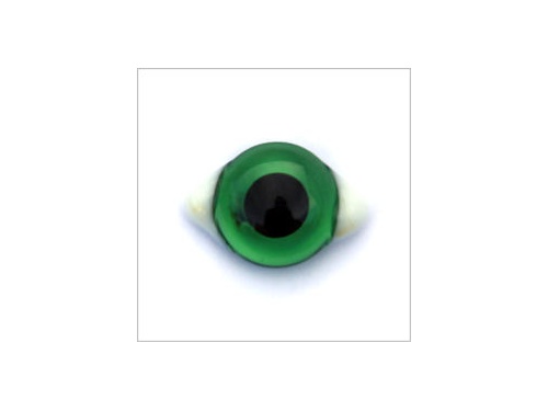 Bottle Green Transparent Glass White Corner Eyes