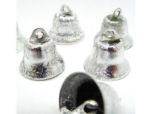 15mm Silver Glitter Vintage Style Liberty Bells x 2