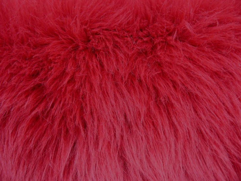 Red Luxury 60mm Faux Fur Fabric Shag Pile 