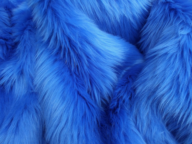 royal blue fur fabric. 