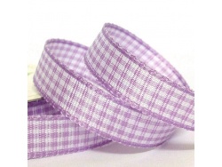 16mm Gingham Check Ribbon Lilac