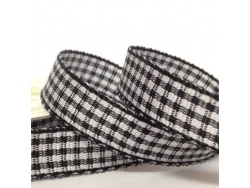 Gingham 10mm Ribbon Pastel Black