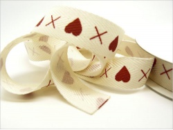 Hearts and Kisses 15mm  Ribbon