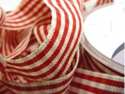 Rustic Gingham 25mm Ribbon Red