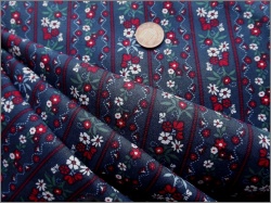 Cotton Navy Red Stripe floral 5