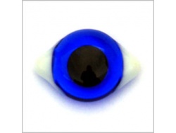 Mid Blue Transparent Glass White Corner Eyes