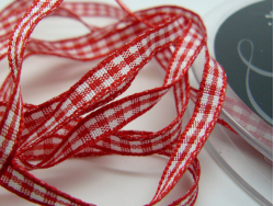 Rustic Gingham 5mm Ribbon Red