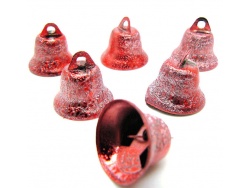 15mm Red Glitter Vintage Style Liberty Bells x 2