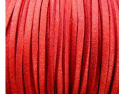 Suede Cord Red Sparkle 3mm 5m