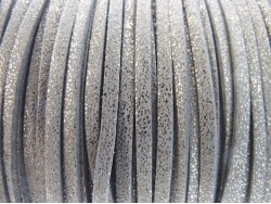 Suede Cord Silver Sparkle 3mm 5m