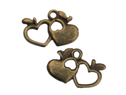 Twin Hearts Charms (bronze colour) TB186