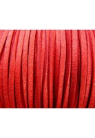 Suede Cord Red Sparkle 3mm 5m