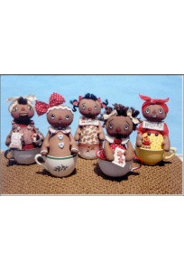 Darling Gingerbread Tea Cup Dolls