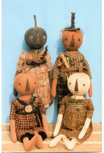 Early Style Harvest Pumpkin Dolls