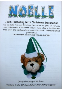 Noelle 12cm Bear  Head Decoration 