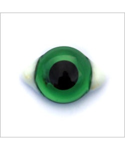 Bottle Green Transparent Glass White Corner Eyes
