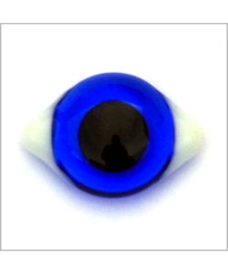Mid Blue Transparent Glass White Corner Eyes