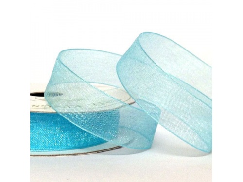Aqua 15mm Organza Ribbon
