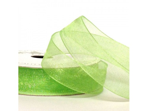 Lime 15mm Organza Ribbon