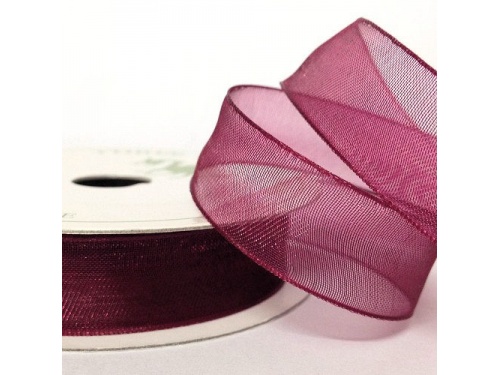 Wine 15mm Organza Ribbon