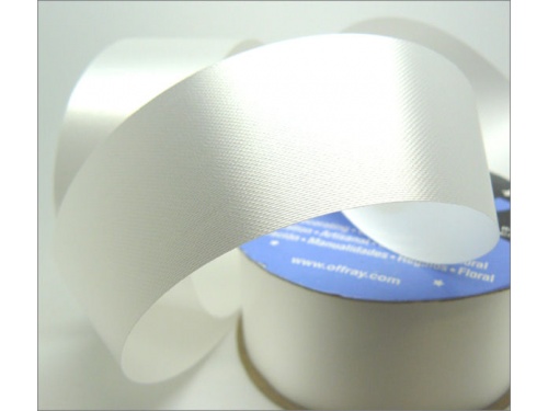 Floral Ribbon White 36mm Ribbon Roll