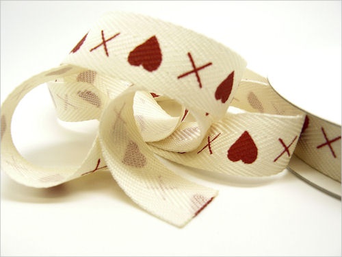 Hearts and Kisses 15mm  Ribbon