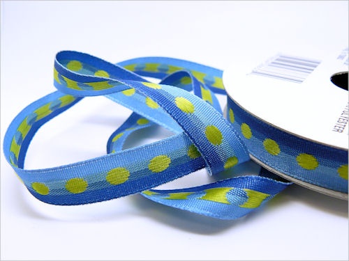 Duo Dotted 9mm  Blue Ribbon Roll