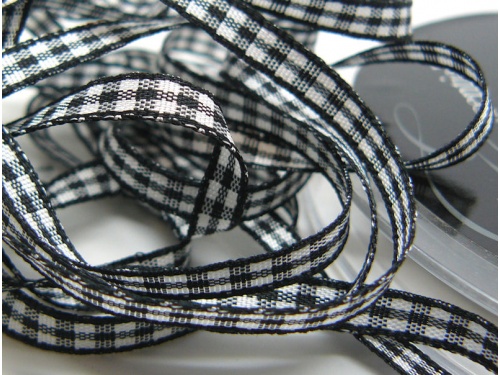 Rustic Gingham 5mm Ribbon Black