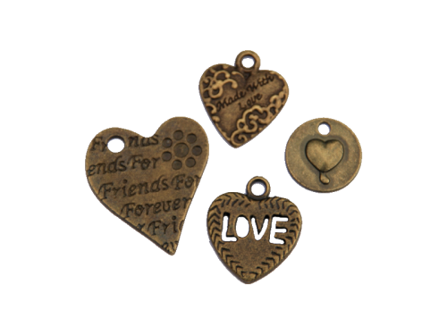 Mixed Decorative Hearts (bronze colour) PK102