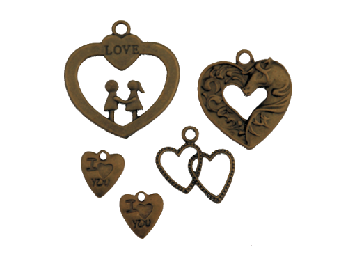 Mixed Decorative Hearts (bronze colour) PK103