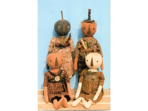 Early Style Harvest Pumpkin Dolls