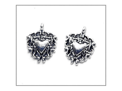 Heart Charm (antique silver colour) TB136