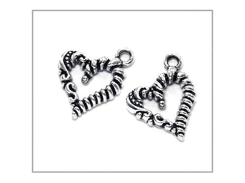 Heart Charm (antique silver colour) TB148